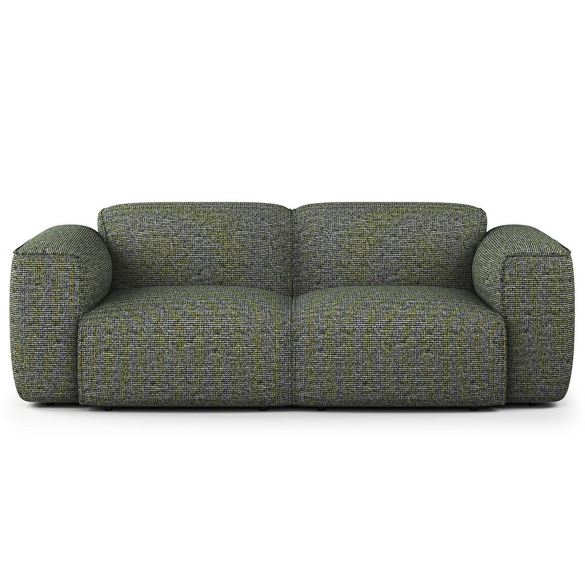 2-SITZER SOFA - Schwarz/Grün, Kunststoff/Textil (220/71/102cm) - home24