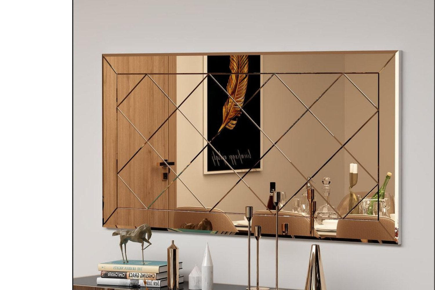 WANDSPIEGEL 120x60cm Bronze rechteckig Dekospiegel - Bronzefarben, Glas (120/60/2cm) - Ibonto