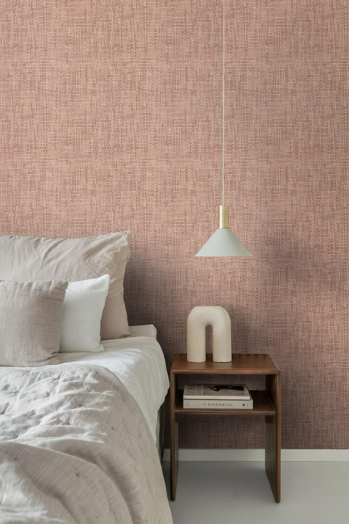 TAPETE Leinen-Optik 50 x 900 cm - Pink, Papier (50/900cm) - Origin Wallcoverings