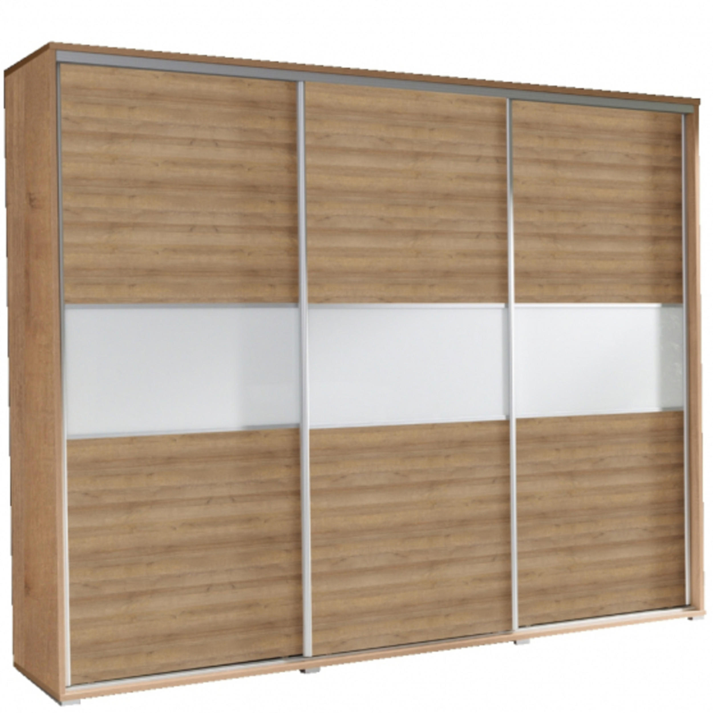 SCHIEBETÜRENSCHRANK - Kleiderschrank FLO - Riviera Eiche - Braun, Holzwerkstoff (277/225/65cm) - Möblo