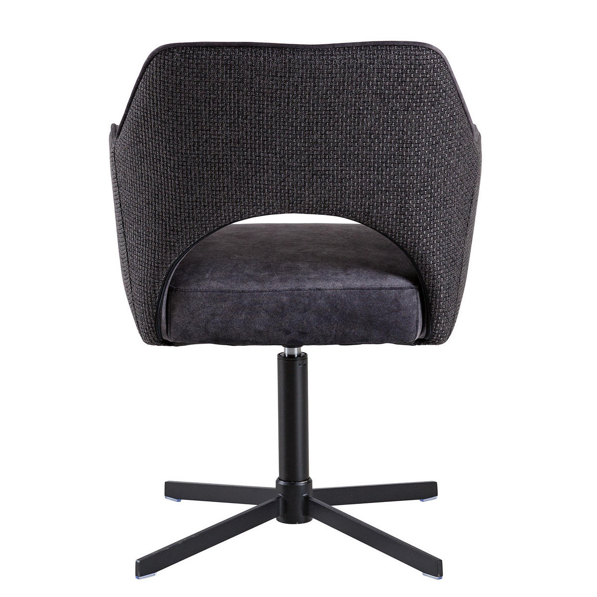 DREHBARER ARMLEHNENSTUHL - Schwarz, Kunststoff/Textil (64/85/61cm) - home24