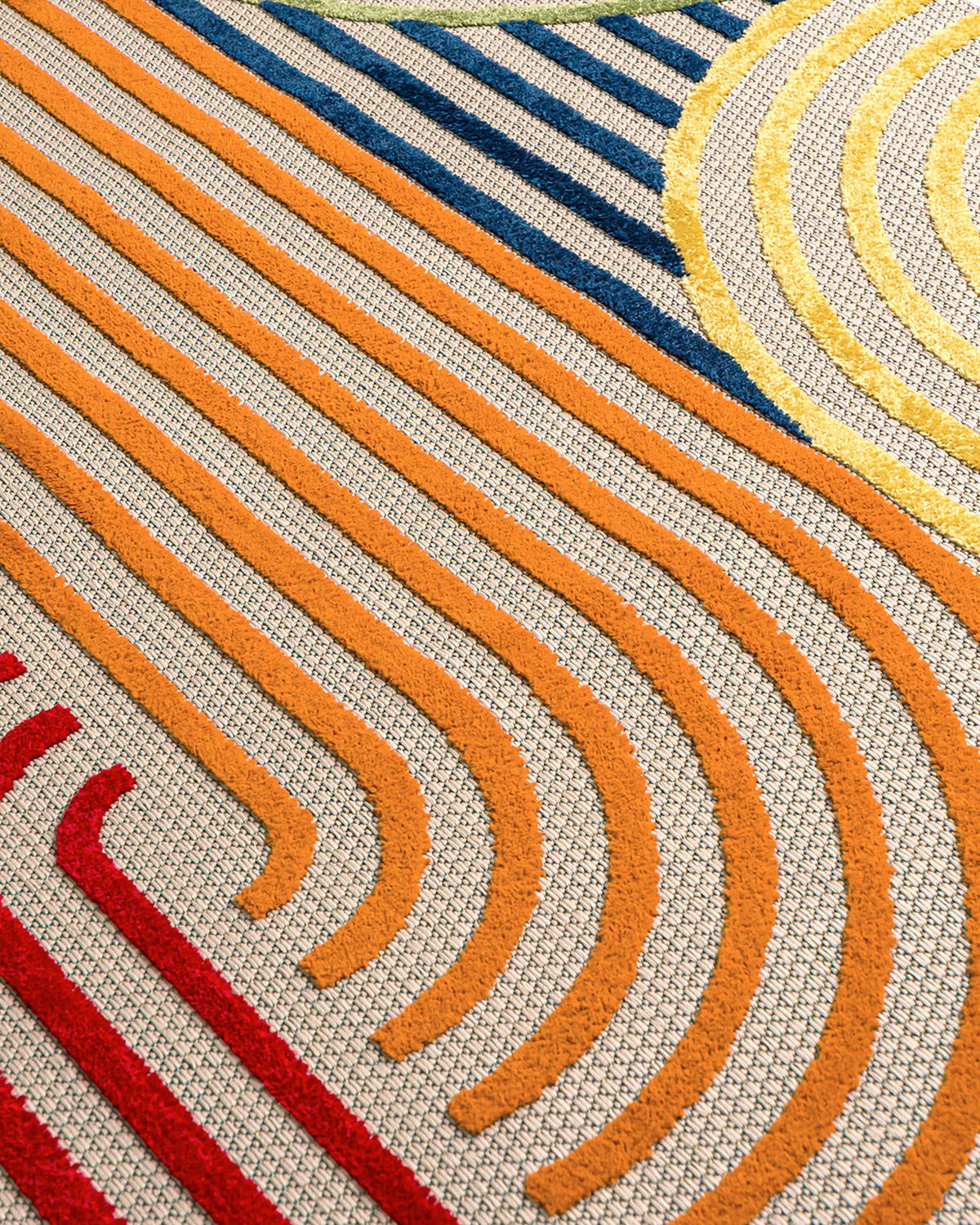 TEPPICH In-& Outdoor Fano Primula Mazovia 200x300cm Rot Gelb Abstrakt Kurzflor - Gelb, Textil (200/300cm) - Mazovia