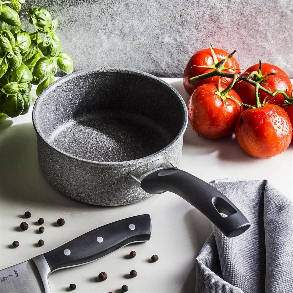 STIELTOPF Grau 31/17/10 cm FERG28016U - Grau, Metall (16cm) - Ballarini