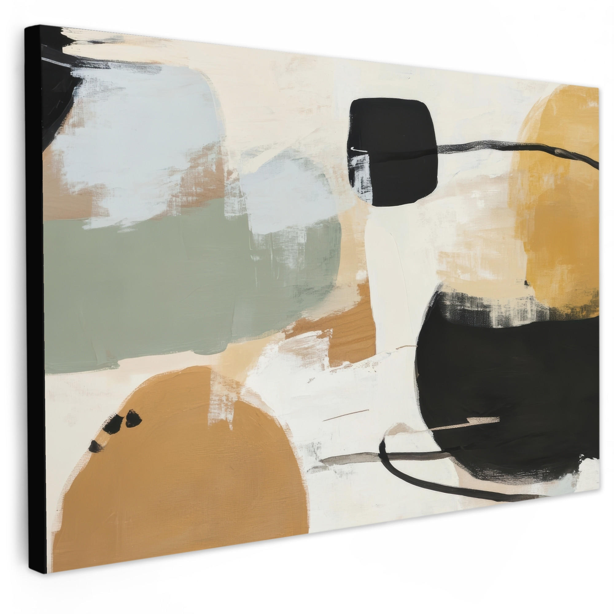 LEINWANDBILD Farbe - Abstrakt - Farben XXL 150x100 cm - Currygelb, Textil (150/100cm) - MuchoWow