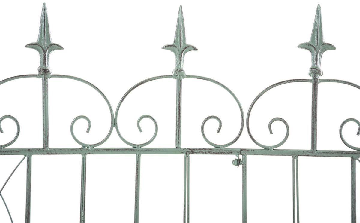 GARTENZAUN Linus 4er Set Antik 124x1x116cm Metall Antik-Grün Steckzaun - Grün, Metall (124/116cm) - DELUKE