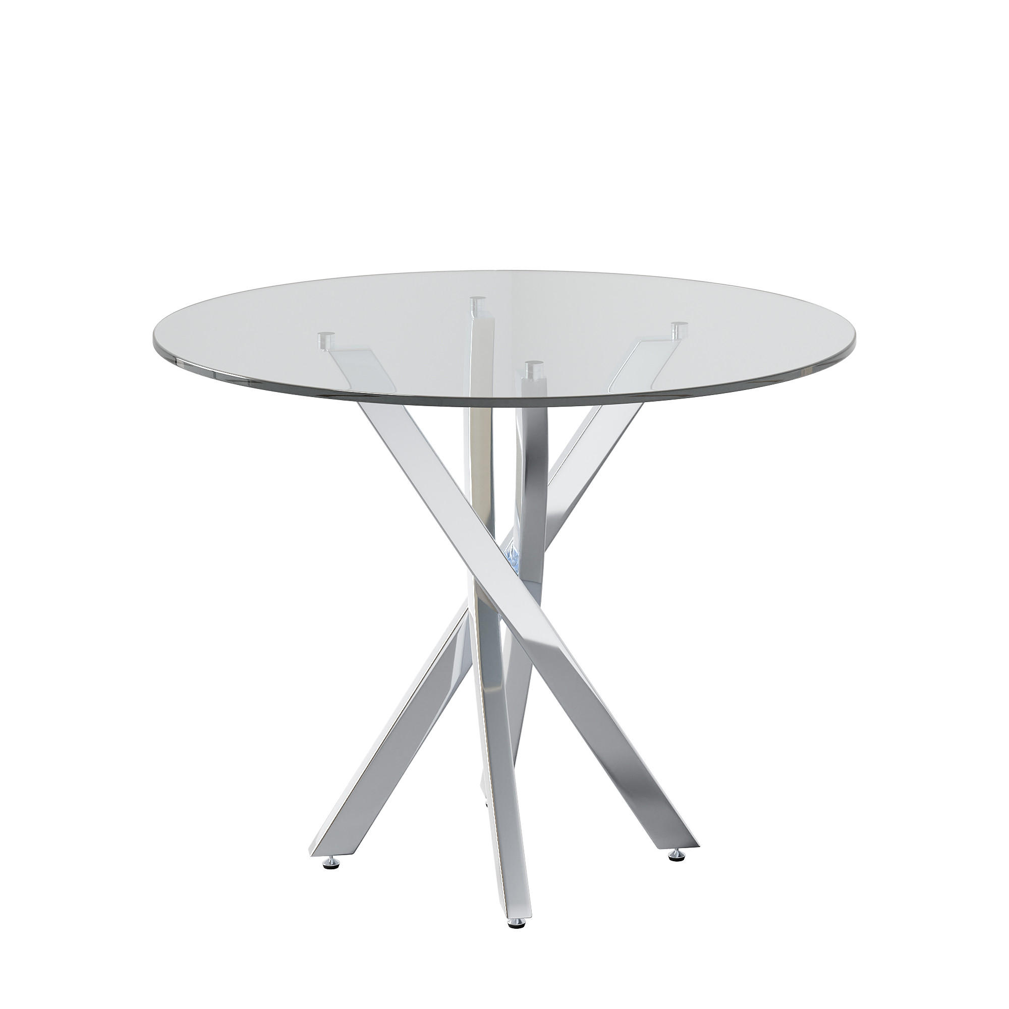 ESSTISCH Transparent Silber 80/80/75 cm - Silberfarben, Holz (80/80/75cm) - PANGIVO