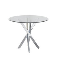 ESSTISCH Transparent Silber 80/80/75 cm - Silberfarben, Holz (80/80/75cm) - PANGIVO