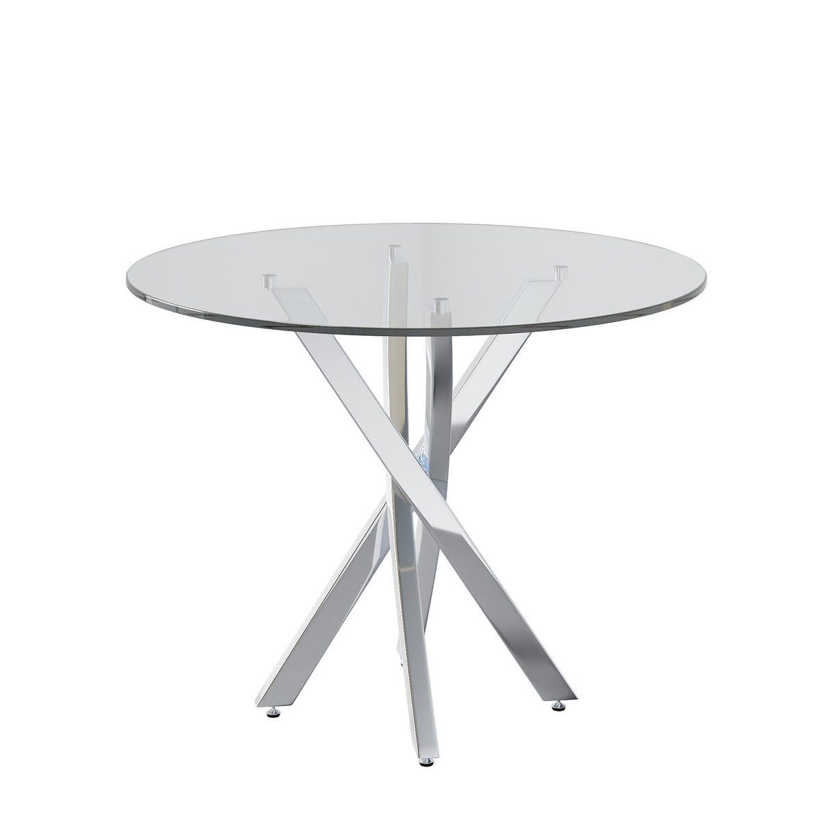 GLASESSTISCH 80/80/75 cm in Silber – modern für 2–4 Personen - Silberfarben, Glas (80/80/75cm) - BEAOK