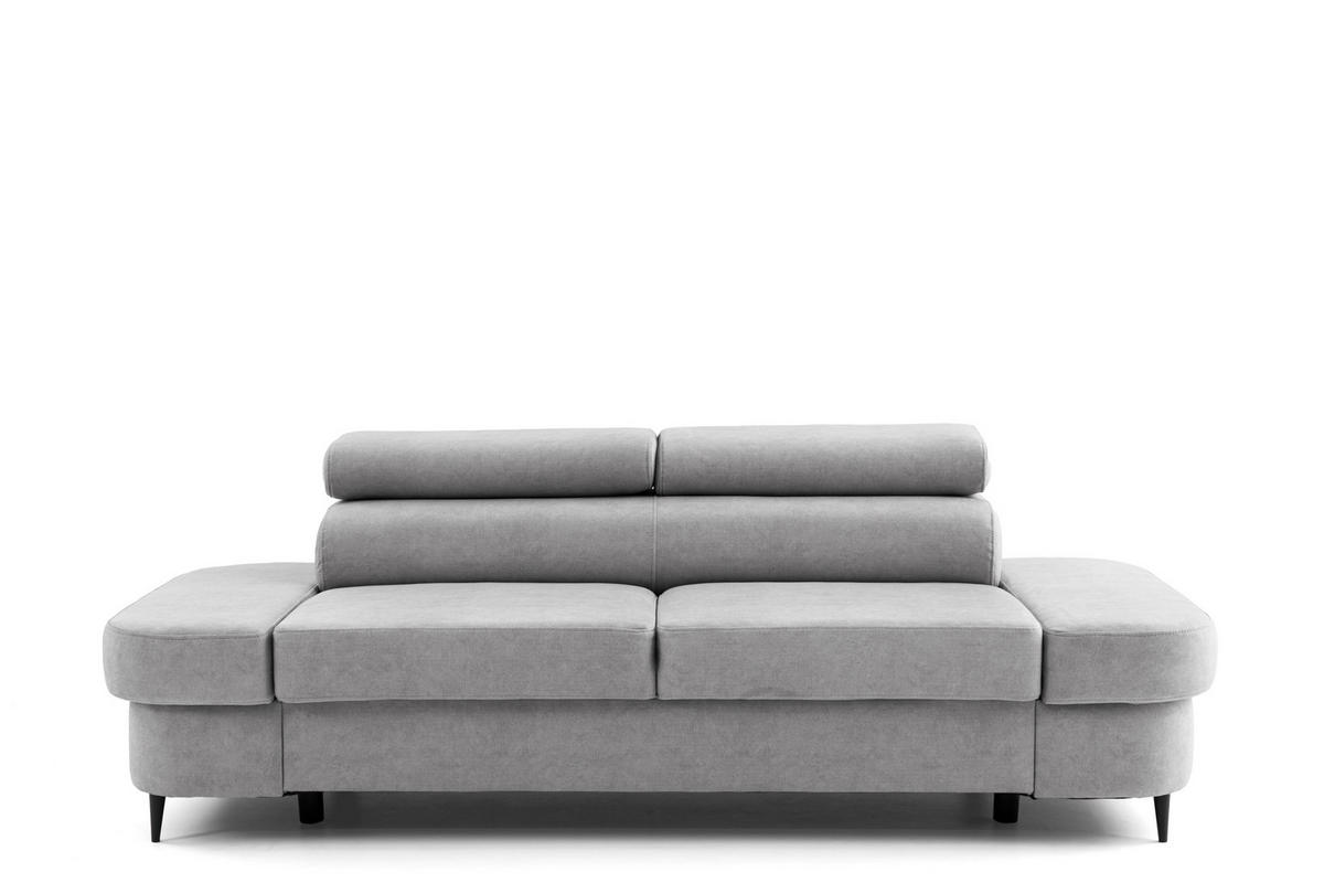 2-SITZER-SOFA PRIAM 206 cm Velours Hellgrau - Hellgrau/Schwarz, Holz/Textil (206/95/102cm) - Muffo