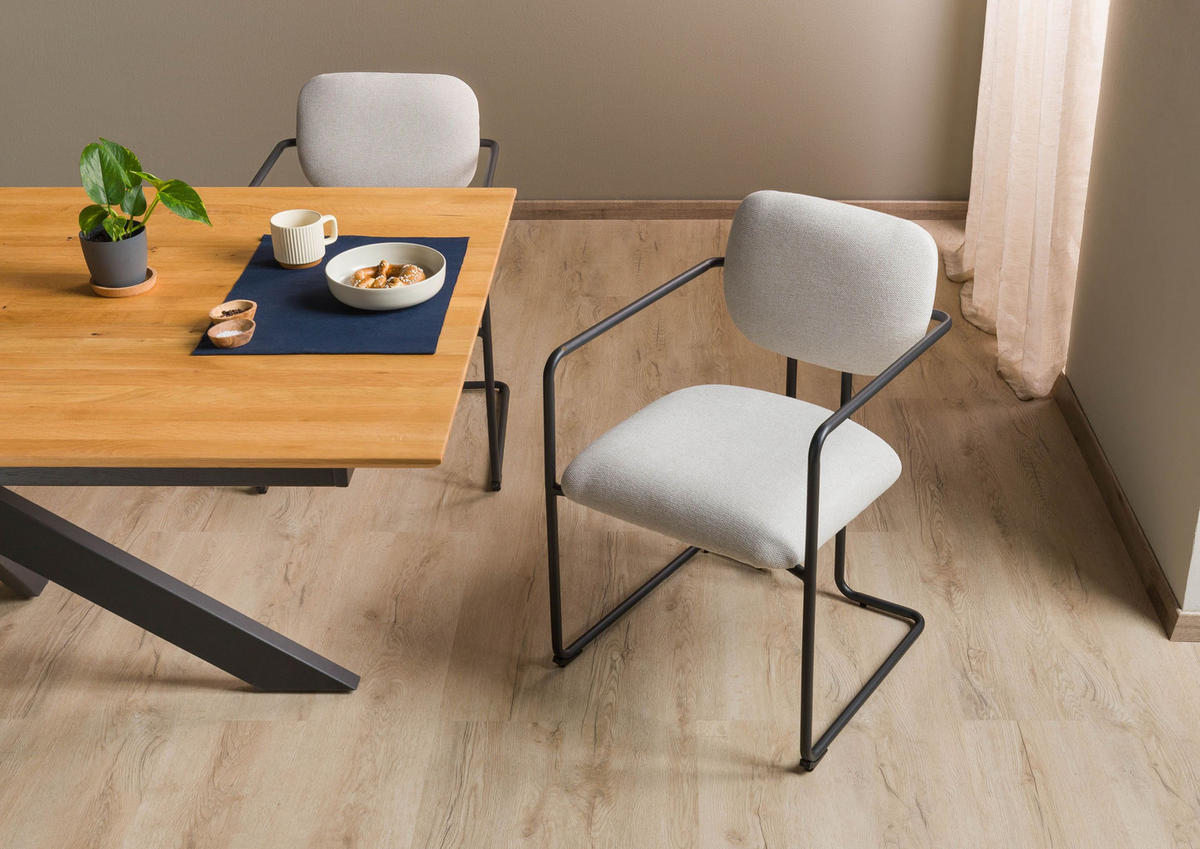 STUHL 100% Polyester 51 x 58 x 78 cm beige POLSTERSTÜHLE - Beige, Kunststoff (51/78/58cm) - Massivmoebel24