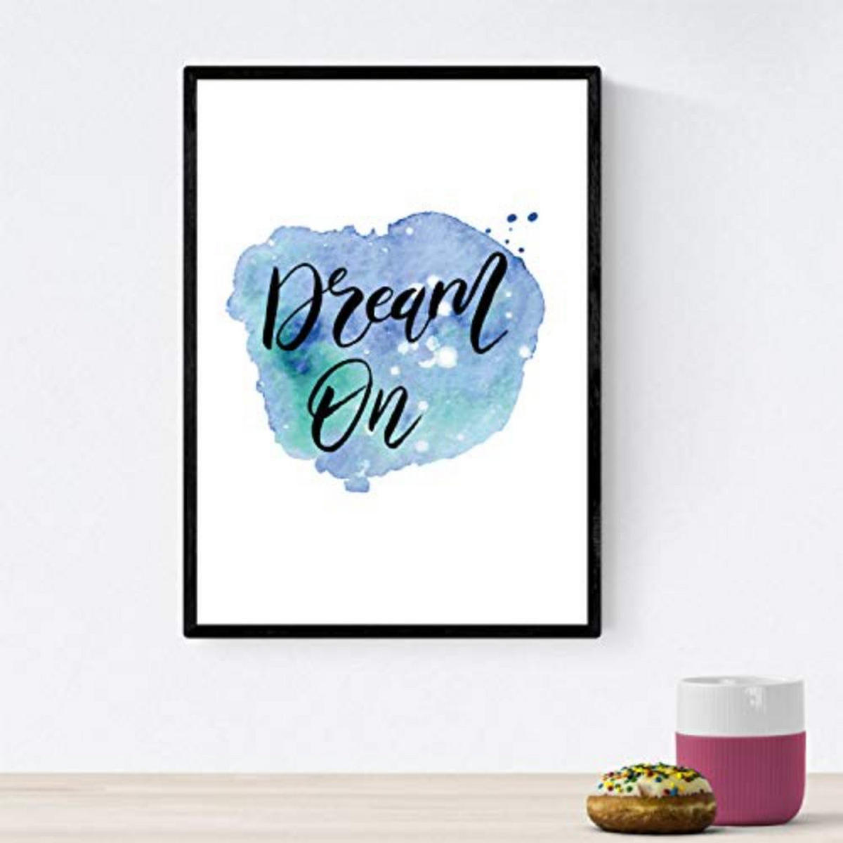 POSTER Set mit 4 glücklich und bunt ‚Traum‘ A4 Rahmenlos - Klar, Papier (29.7/3cm) - Nacnic