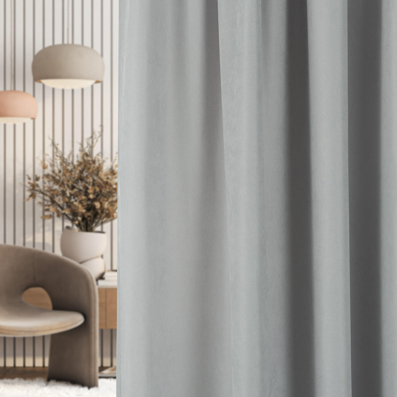 FERTIGVORHANG mit Schlaufenband hellgrau 140 x 280 cm - Hellgrau, Textil (140/280/1cm) - Dekoria