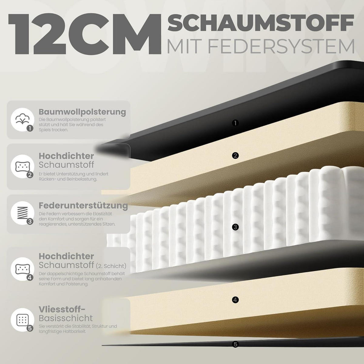 GAMING Stuhl mit Fußstütze Grau & Grün - Multicolor, Textil (63/26.5/84cm)
