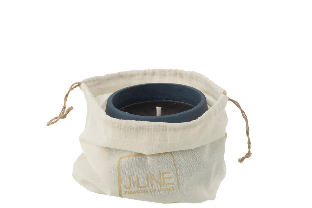 KERZEN KYRA - Zement - Blau - S - 18 Std. - Blau, Stein (14/11cm) - J-Line