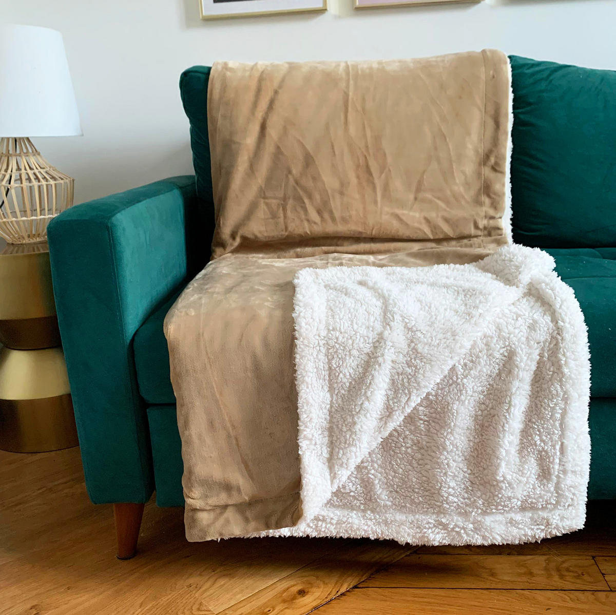 PLAID gefüttert in Schafsoptik Beige 130 x 170 - Beige, Textil (130/170cm) - LE COMPTOIR DE LA PLAGE