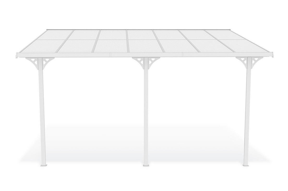PERGOLA / CARPORT Kleo Weiß 4,5m x 3m - Weiß, Metall (435/270/300cm) - Cazeboo