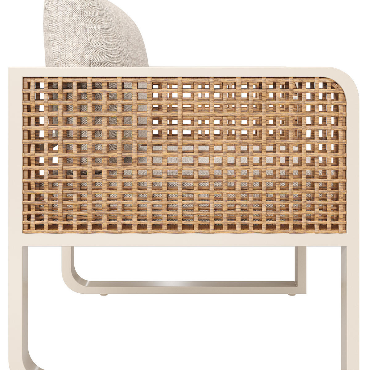 GARTENMÖBEL 178x61x76cm beige aus PE-Rattan - Beige, Metall - Modfu