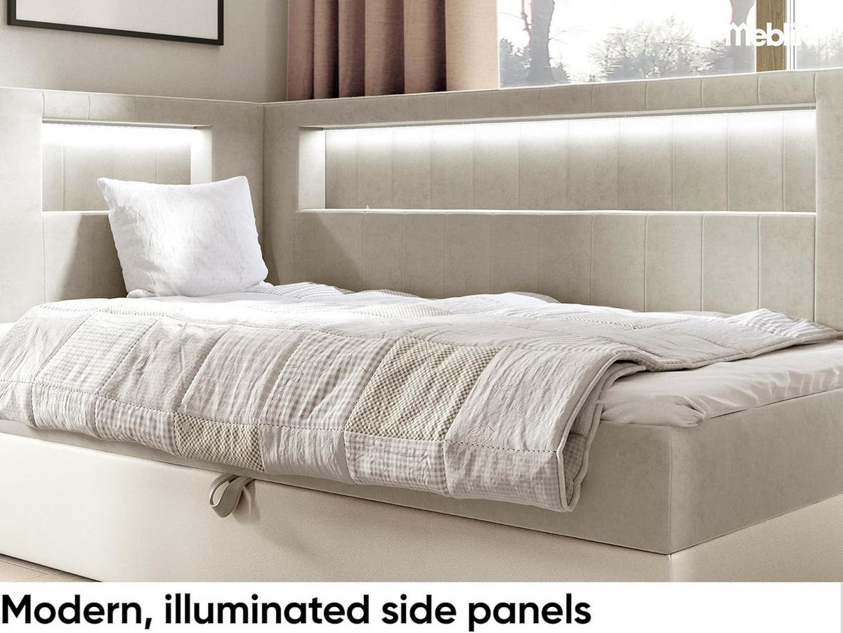 KINDERBETT GARETH 3 - Beige/Weiß, Holzwerkstoff (93/212cm) - Meblini