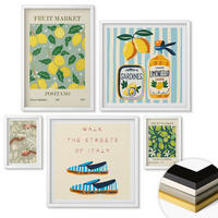 WANDBILDER 5er-Set - 50x50 cm & 20x30 cm & 40x60 cm Weißer Rahmen - Zitrusfrüchte der italienischen Tropen - Weiß, Kunststoff (40/60cm) - ArtPrintCave