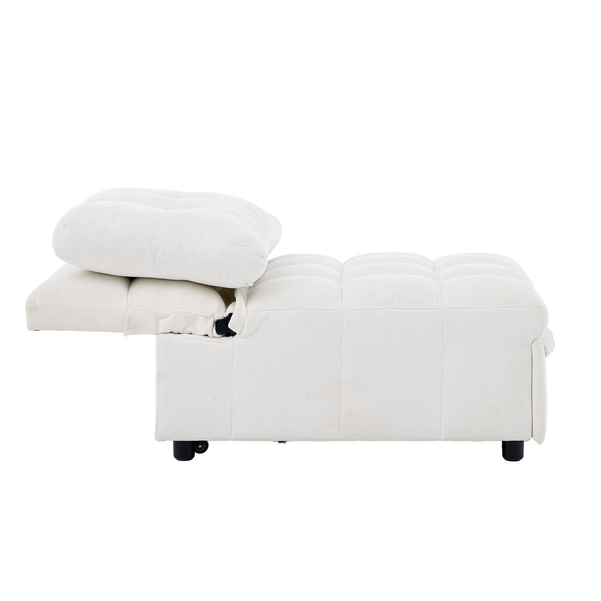 SCHLAFSESSEL aus Stoff, Verstellbare Rückenlehne, Weiß - Weiß, Textil (95/76/68cm) - Urban Meuble