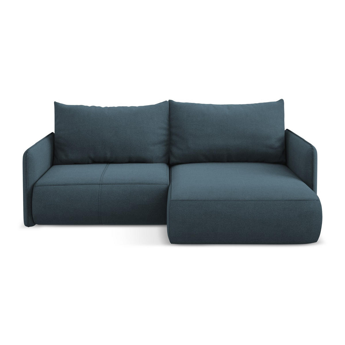 ECKSOFA mit Schlaffunktion Strukturstoff Stoff Blau - Blau/Blaugrau, Kunststoff/Textil (207/148cm) - LaMiaSofa