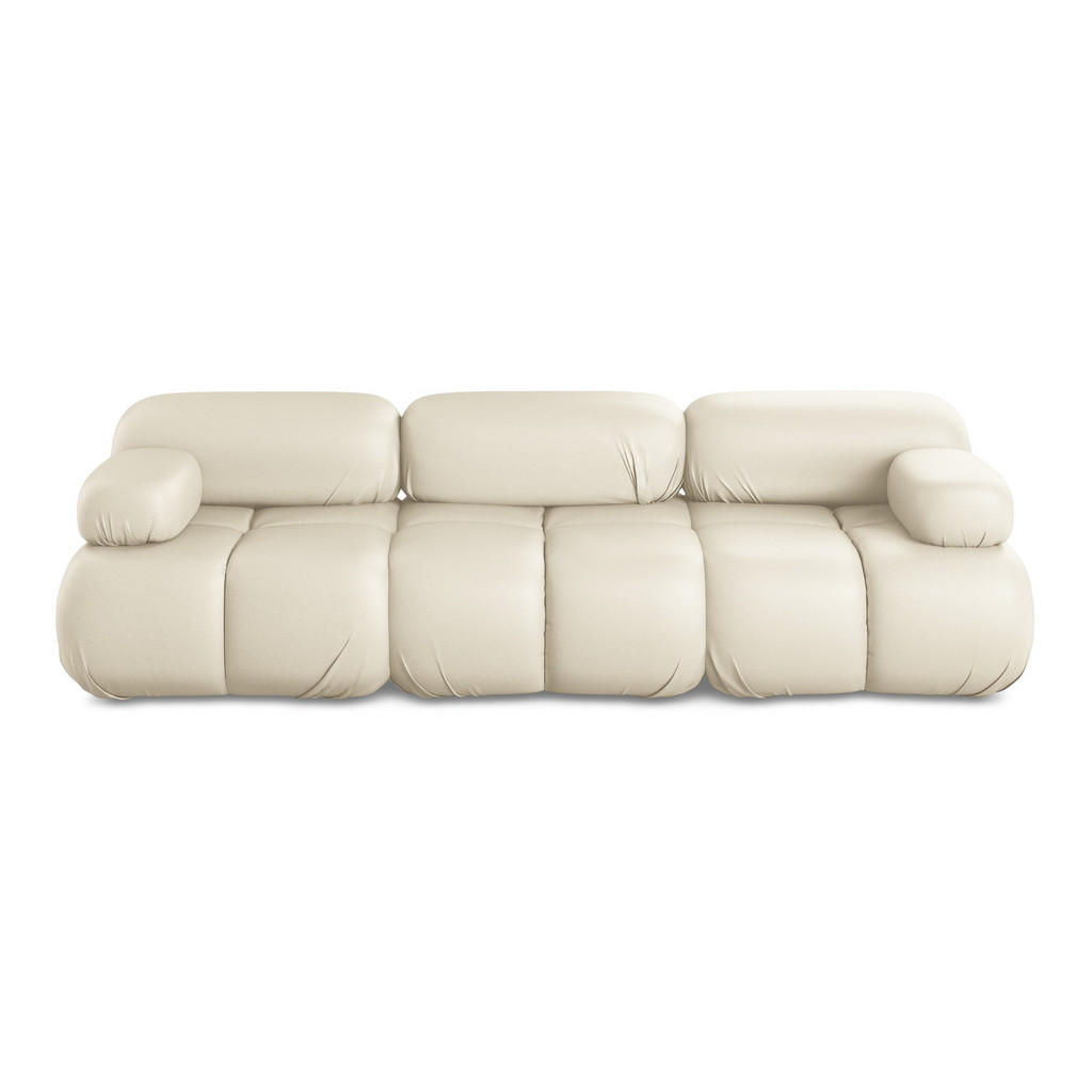 Thumbnail - Makamii 3-Sitzer, Creme, Leder, Füllung: Schaumstoff, 285x70x96 cm, Made in EU, Wohnzimmer, Sofas & Couches, Sofas, 3-Si...