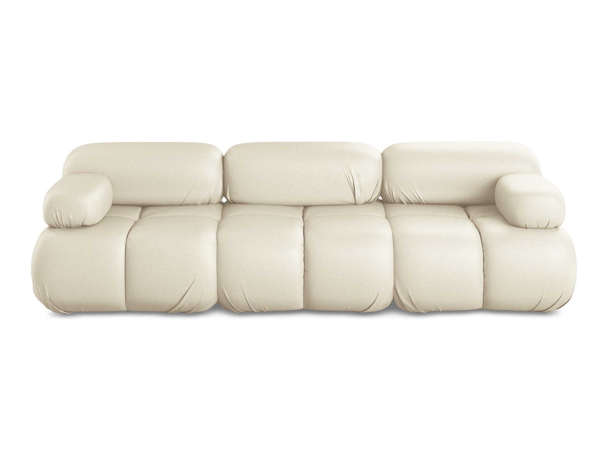 3-SITZER SOFA Kunstleder Beige - Beige/Creme, Leder/Kunststoff (285/70/96cm) - Makamii