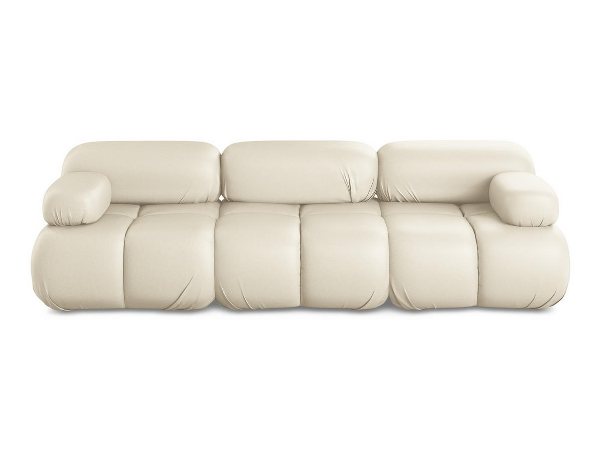 3-SITZER SOFA Kunstleder Beige - Beige/Creme, Leder/Kunststoff (285/70/96cm) - Makamii