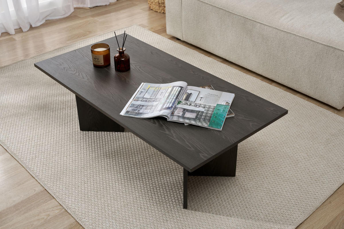 COUCHTISCH sabin Hochglanz Schwarz - Schwarz, Holzwerkstoff (119/60/40cm) - Habitat Garten