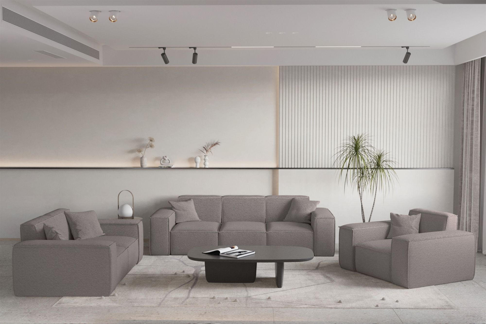 Thumbnail - Fun Möbel Sessel, Taupe, Textil, 121x73x88 cm, Wohnzimmer, Sessel, Polstersessel