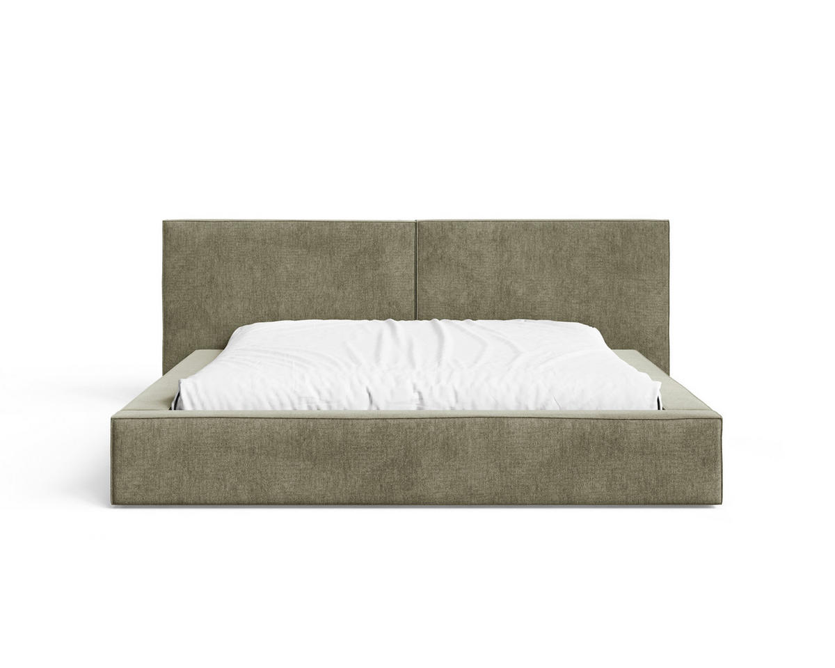 POLSTERBETT 06 140x200 cm – Tresor - Bett mit Bettkasten, Metall-Lattenrost - Olivgrün, Holz (140/200cm) - ROYAL24_MARKT
