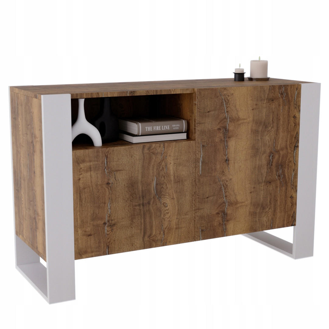 KOMMODE Karo 120/75/43.6 - Nussbaumfarben/Weiß, Holzwerkstoff (120/75/43.6cm) - RAUMHIRSCH FURNITURE