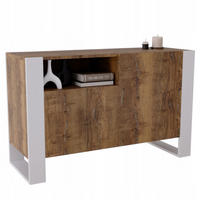 KOMMODE Karo 120/75/43.6 - Nussbaumfarben/Weiß, Holzwerkstoff (120/75/43.6cm) - RAUMHIRSCH FURNITURE