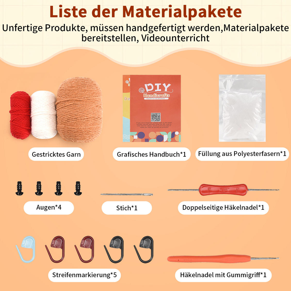 KOMPLET za kvačkanje želv, komplet za kvačkanje živali z navodili, za odrasle in otroke - rjava, tekstil (1/1/1cm)