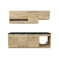 KÜCHENZEILE - 200 cm x 60 cm - holz - anthrazitgrau, naturfarben hell Carmeo - Anthrazit/Naturfarben, Holz (200/82/60cm) - Vente-Unique