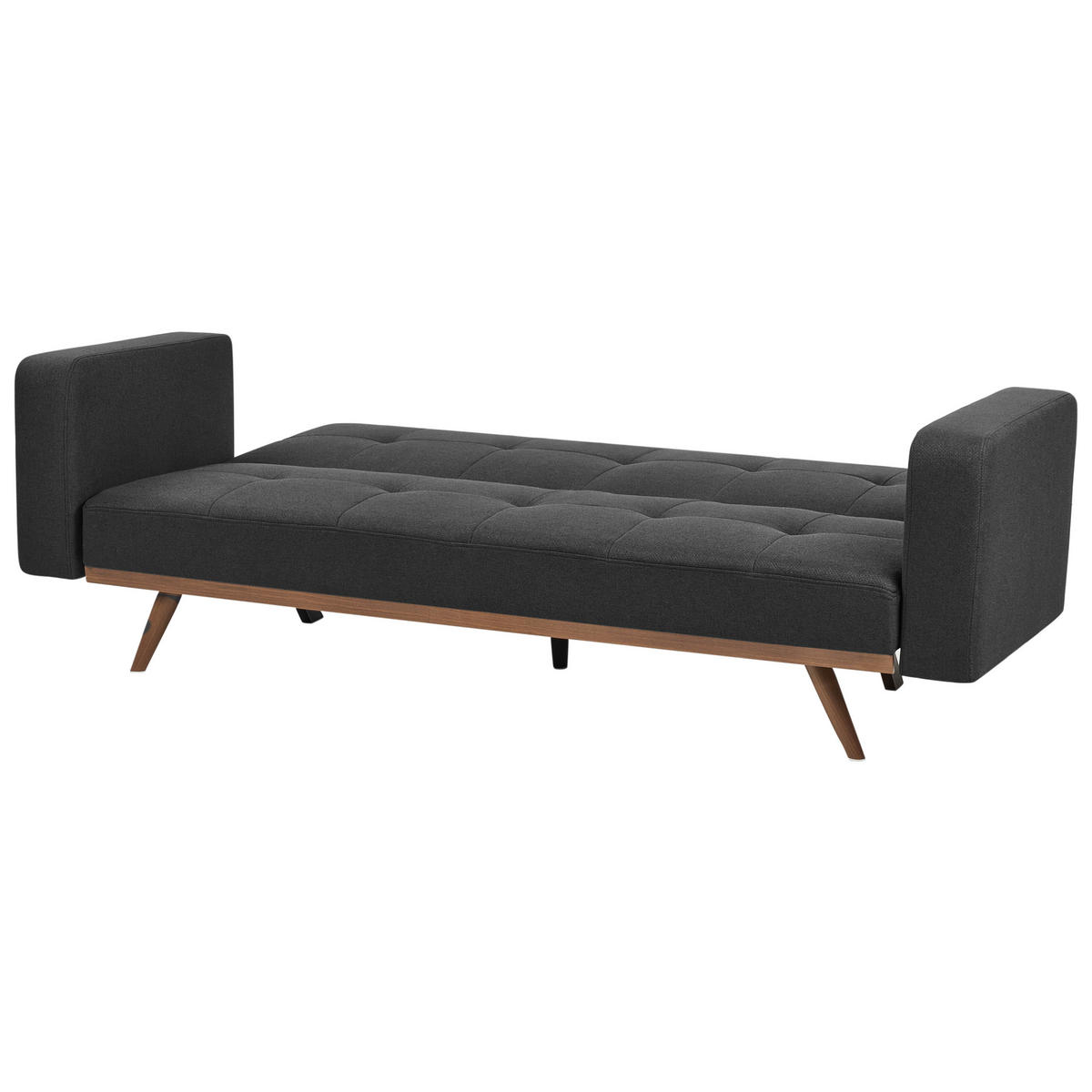 SCHLAFSOFA 3-Sitzer Schwarz Hjulby - Schwarz, Textil (220/90/82cm) - Beliani