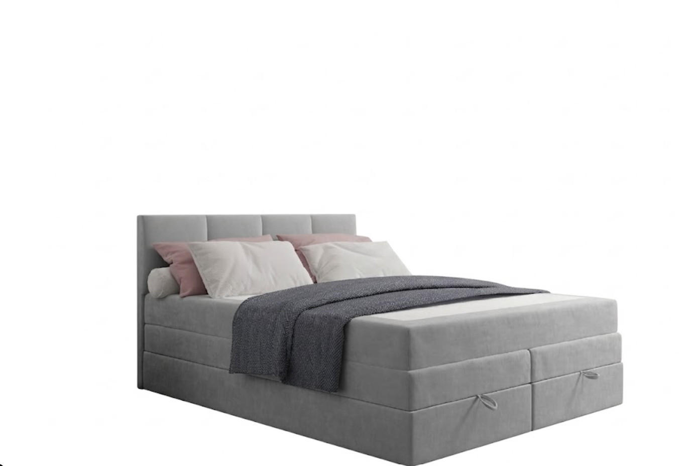 BOXSPRINGBETT 180 x 200 cm PRADO mit Taschenmatratze H3 und Bettkasten, Grau - Grau, Holzwerkstoff/Kunststoff (180/200cm) - Trada