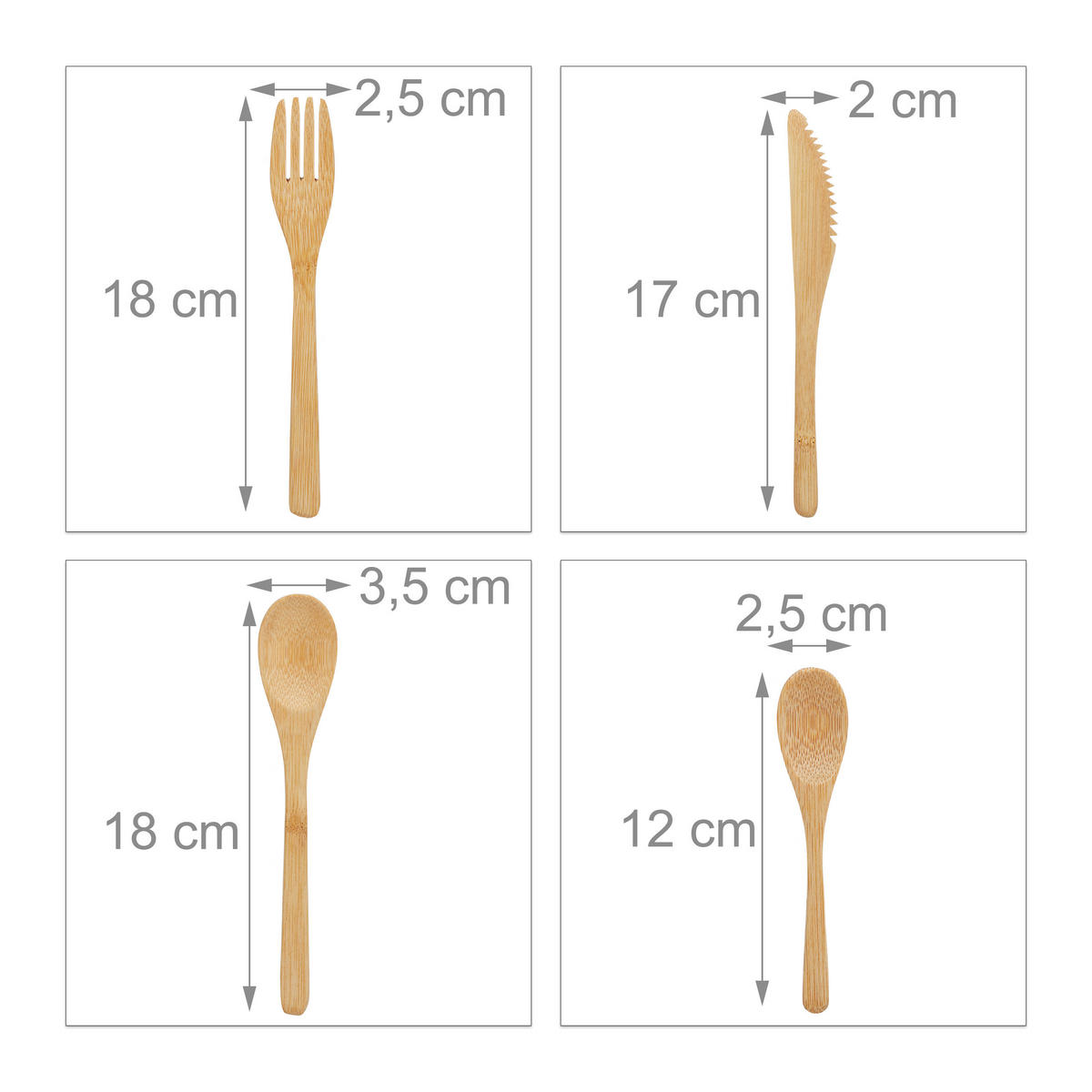 BESTECK Set - Hellbraun, Holz - Relaxdays