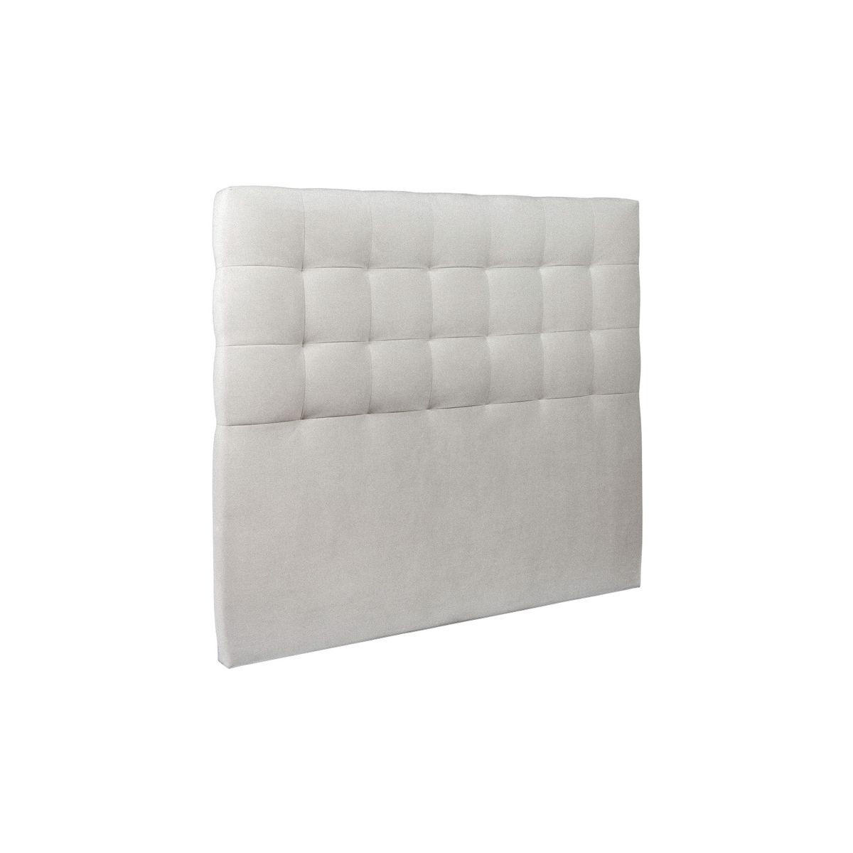 KOPFTEIL gepolstert - Gesteppt – hellgrauer Samtstoff - 180 cm - Beige/Hellgrau, Karton/Holz (180/120/10cm) - Sommeil de Plomb