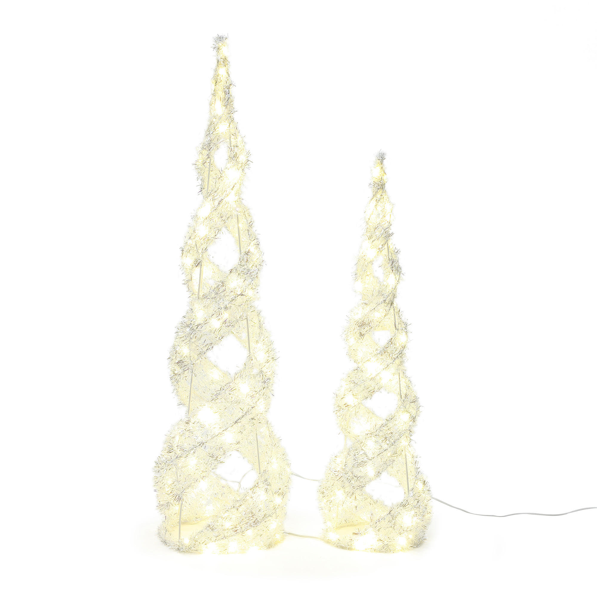 WEIHNACHTSBAUM Beleuchtet HTHD0241 - Silberfarben, Kunststoff/Metall (26/90/26cm) - Hometopia