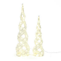 WEIHNACHTSBAUM Beleuchtet HTHD0241 - Silberfarben, Kunststoff/Metall (26/90/26cm) - Hometopia