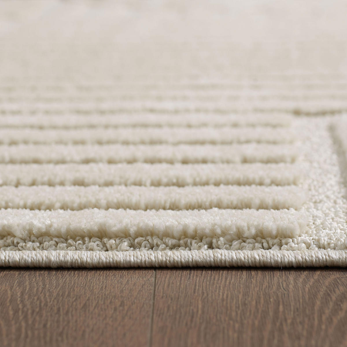 TEPPICH Hochflor Skandi-Boho Muster Polypropylen Wohnzimmer Creme Läufer 80x250 - Creme, Textil (80/250cm) - KADIMA DESIGN