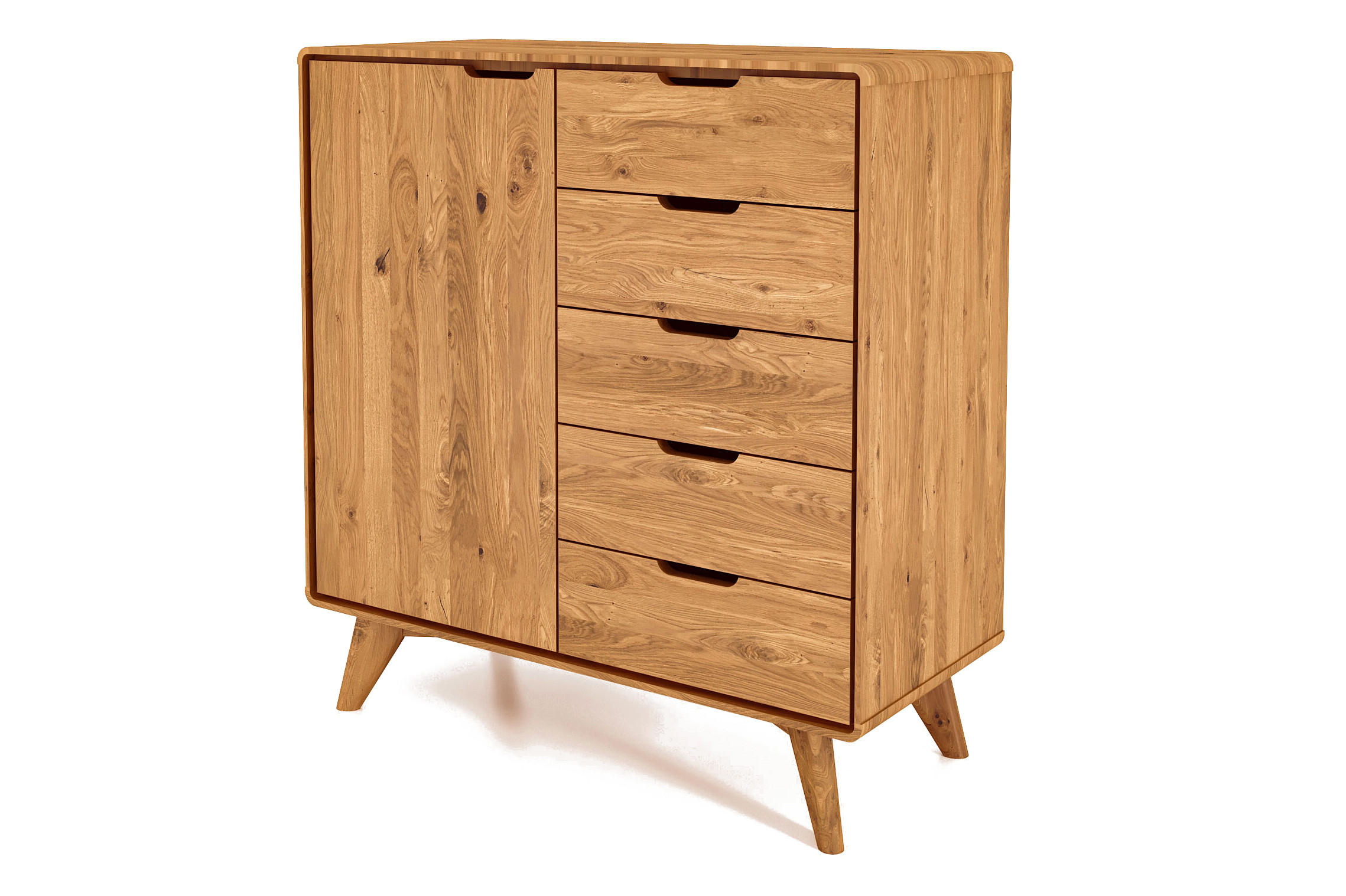 KOMMODE HOCH GREG Wildeiche - Wildeiche, Holz (90/92/40cm) - byoak