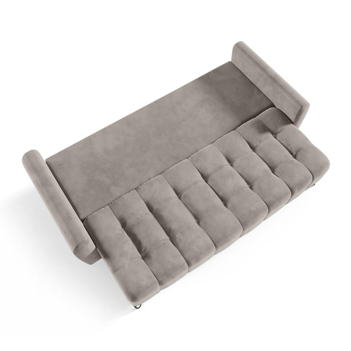 SCHLAFSOFA Malaga 3-Sitzer, Dunkelbeige - Beige/Schwarz, Textil (223/93/100cm) - Beautysofa