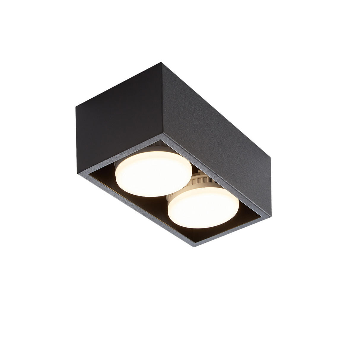 LED-DECKENLEUCHTE Harmonie 2-flammig 20/10/8 cm - Schwarz, Metall (20/10/8cm) - Nettlife