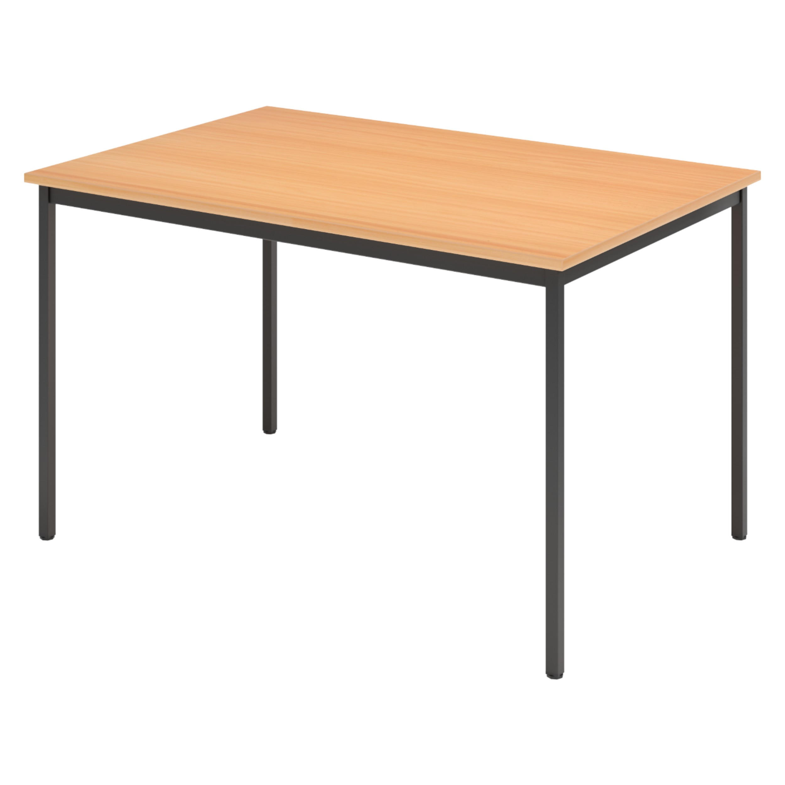 bümö Kantinentisch Buche, Schwarz 120x72x80 cm