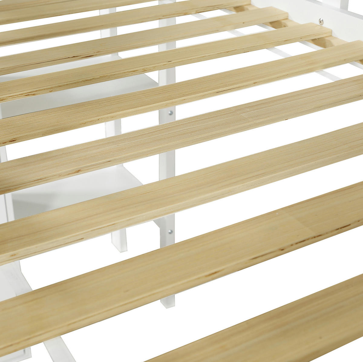 HOCHBETT 90/200 cm Weiß/Natur aus Massivholz und MDF mit Rutsche - Weiß, Holz (90/200cm) - OKMYHOME
