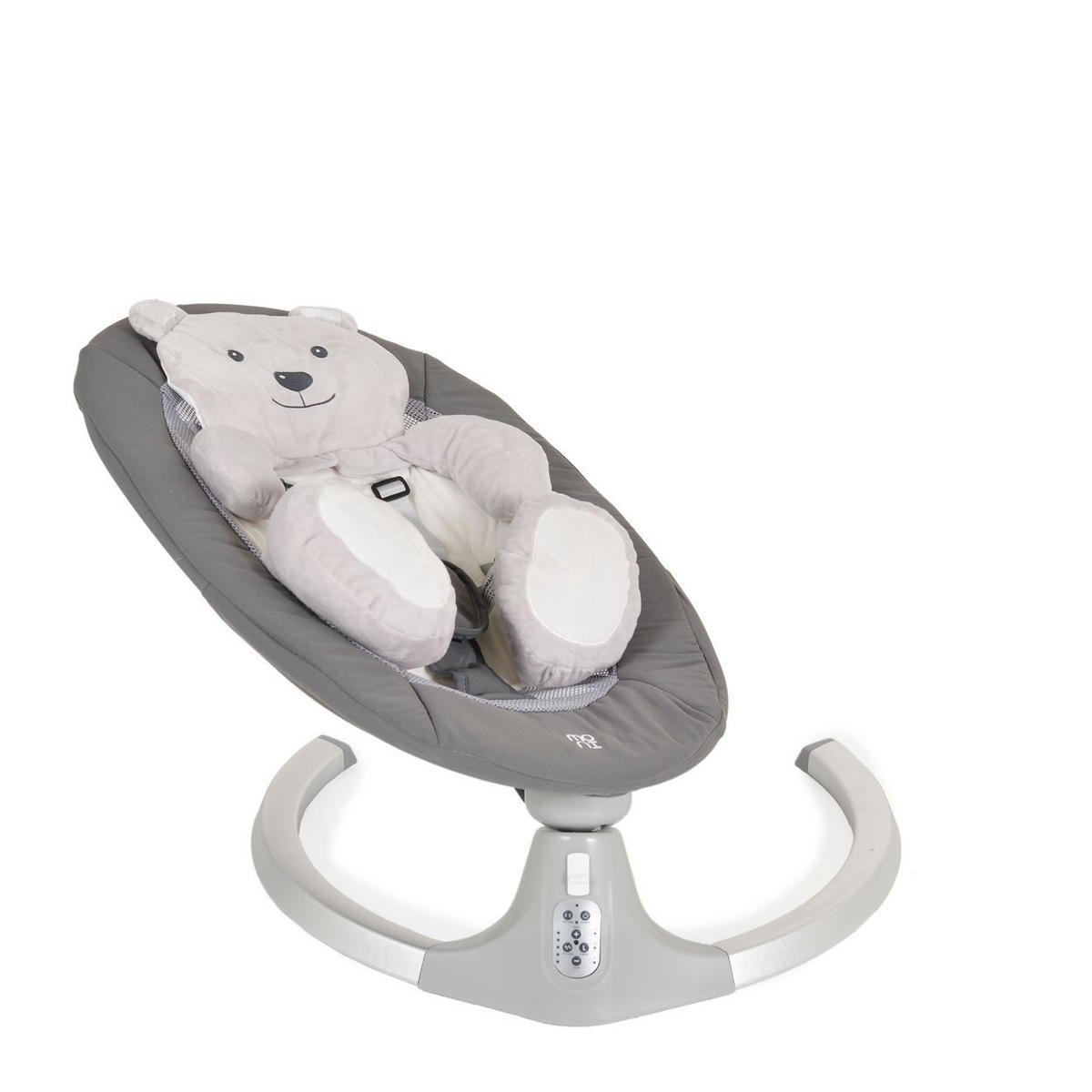 BABYWIPPE Ari Bär grau 5 Schaukelgeschwindigkeiten, 12 Melodien, Fernbedienung, Timer - Grau, Metall - Moni