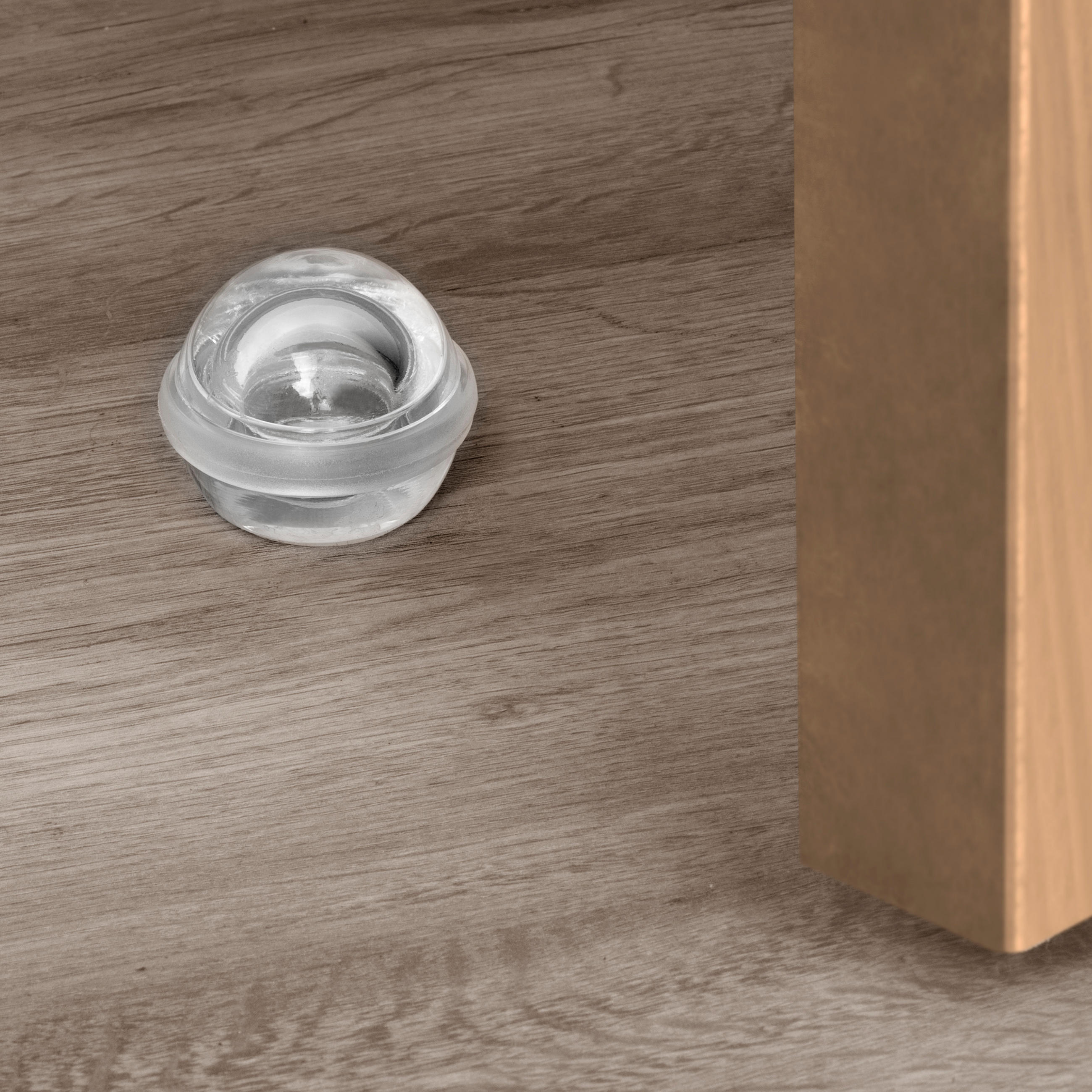 TÜRSTOPPER, halbkugelförmig, selbstklebend, Bodenbefestigung, Kunststoff, Transparent 6er-set - Transparent, Kunststoff (8.8/12.6cm) - EMUCA