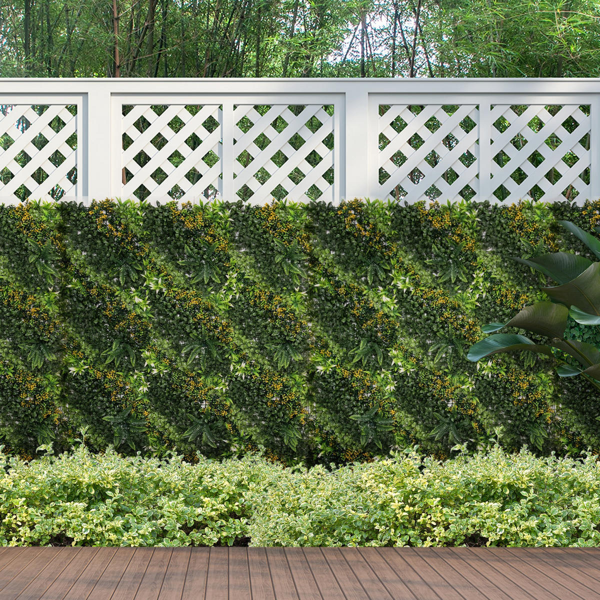 KÜNSTLICHES Pflanzenwand Hecke, PE, Grün - Grün, Kunststoff (50/7/50cm) - Outsunny